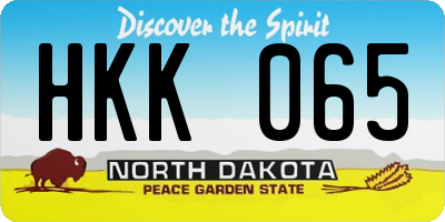 ND license plate HKK065