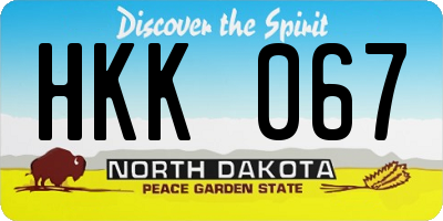 ND license plate HKK067