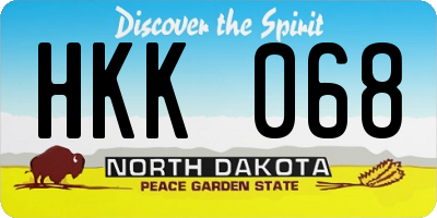 ND license plate HKK068