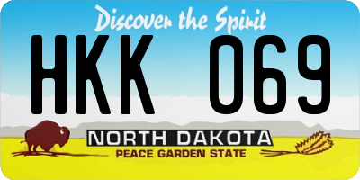 ND license plate HKK069