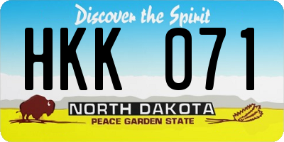 ND license plate HKK071