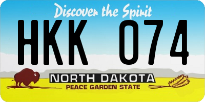 ND license plate HKK074