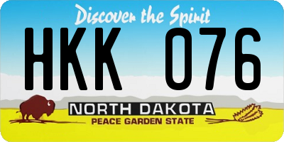 ND license plate HKK076