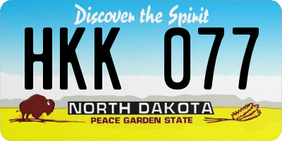 ND license plate HKK077