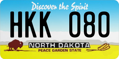 ND license plate HKK080