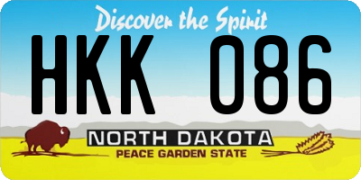 ND license plate HKK086