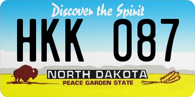 ND license plate HKK087