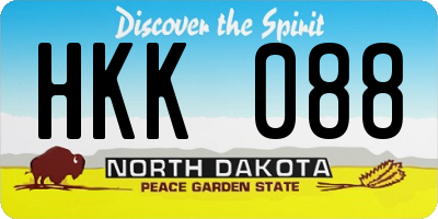 ND license plate HKK088