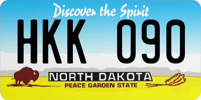 ND license plate HKK090