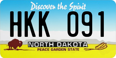 ND license plate HKK091