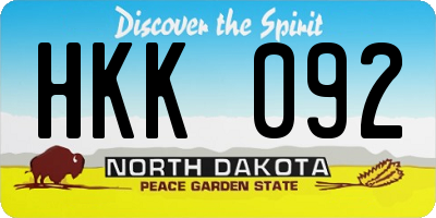 ND license plate HKK092