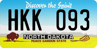 ND license plate HKK093