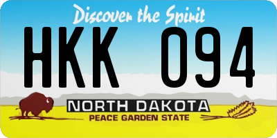 ND license plate HKK094