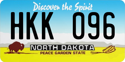 ND license plate HKK096