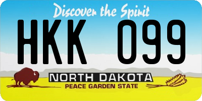 ND license plate HKK099