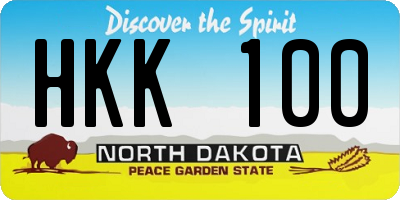 ND license plate HKK100