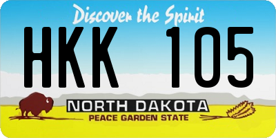 ND license plate HKK105