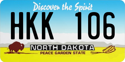 ND license plate HKK106