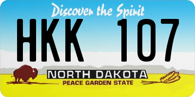 ND license plate HKK107