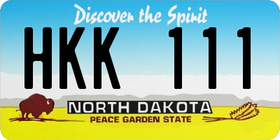 ND license plate HKK111