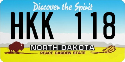 ND license plate HKK118