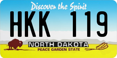 ND license plate HKK119
