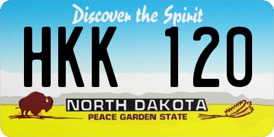 ND license plate HKK120