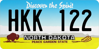 ND license plate HKK122