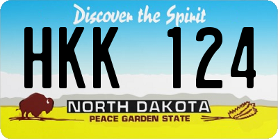 ND license plate HKK124