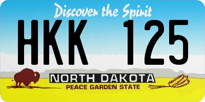 ND license plate HKK125