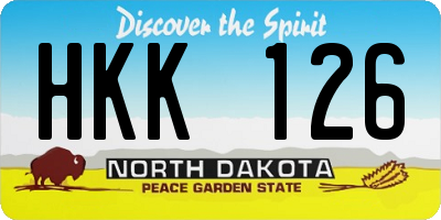 ND license plate HKK126