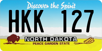 ND license plate HKK127