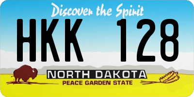 ND license plate HKK128