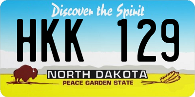 ND license plate HKK129