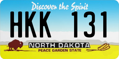 ND license plate HKK131