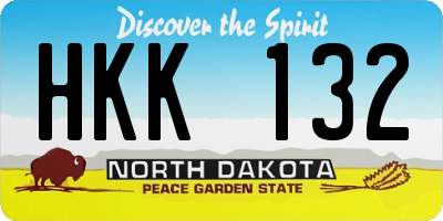 ND license plate HKK132