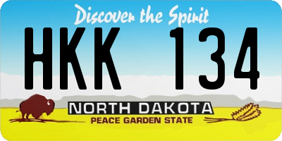 ND license plate HKK134