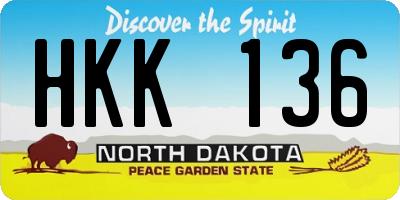 ND license plate HKK136