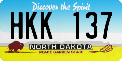 ND license plate HKK137