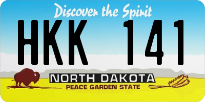 ND license plate HKK141