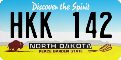 ND license plate HKK142