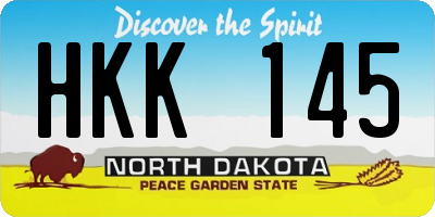 ND license plate HKK145