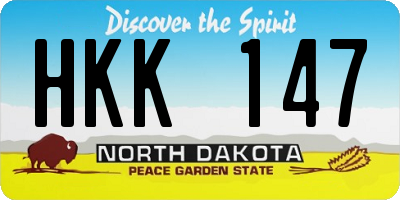 ND license plate HKK147