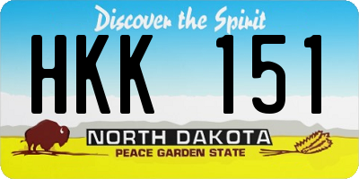 ND license plate HKK151