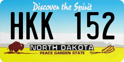 ND license plate HKK152