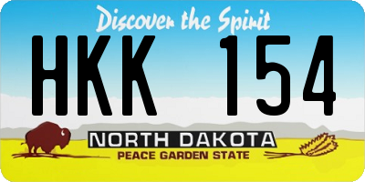 ND license plate HKK154