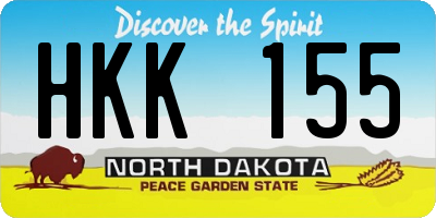 ND license plate HKK155