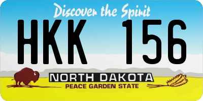 ND license plate HKK156