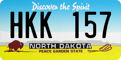 ND license plate HKK157