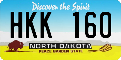 ND license plate HKK160